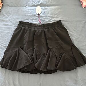 High Waisted Ruffle Skater Skirt